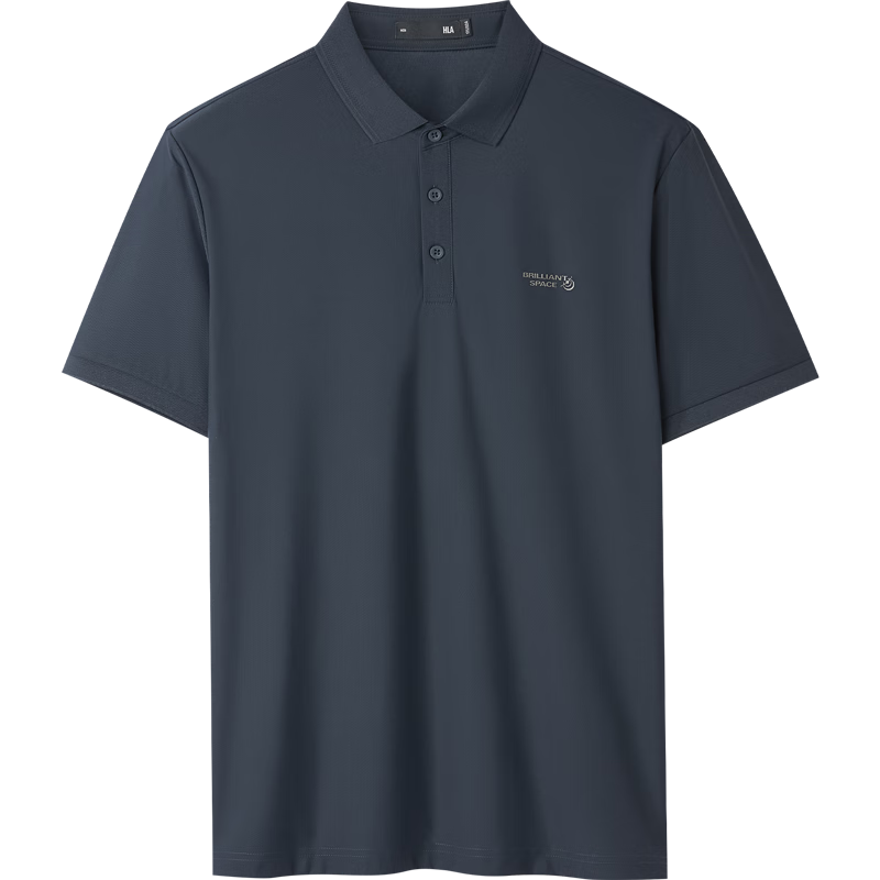 HLA Short-Sleeve Polo Shirt for Men, Light Business Aviation Series, Turn-Down Collar, Summer Wear