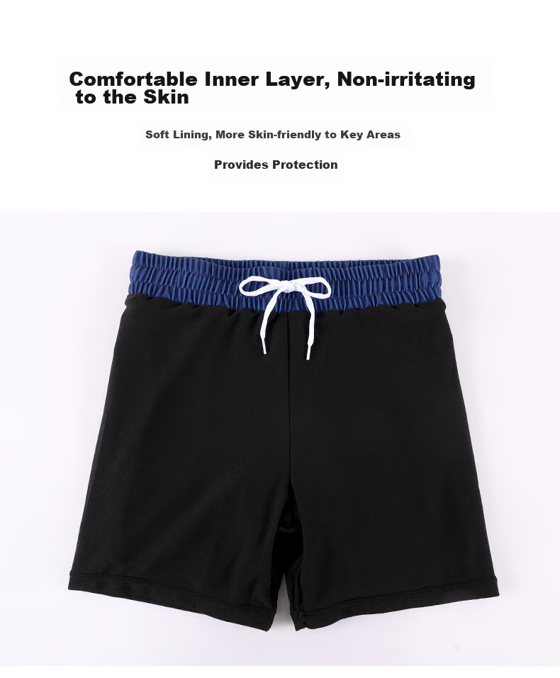 PEAK Children's Swimwear, Boys' Two-Piece Set, for Chubby Kids And Teenagers, Double-Layer Swim Trunks, Size 130 7