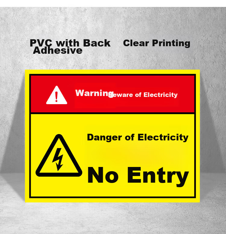 Aimohui Distribution Box Warning Stickers with Electrical Hazard Signs, Caution: Live Wire Warning, Self-Adhesive, 20*15cm, Pack of 5 3