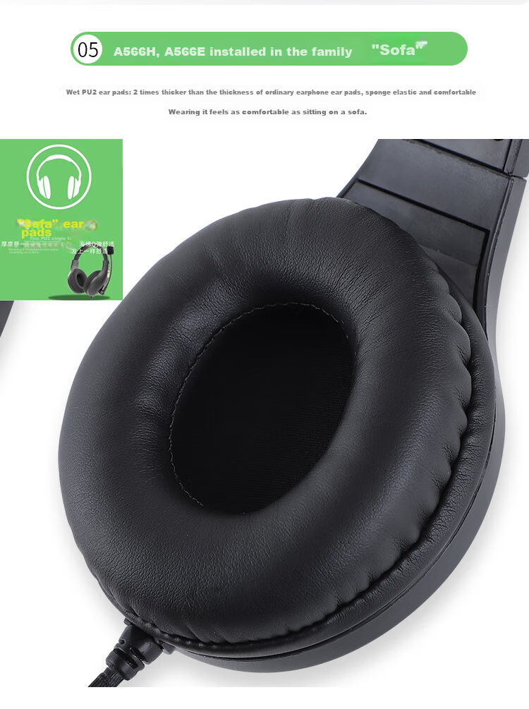 SaLaR A566N Headphones for English Listening And Speaking Exams, Online Classes, High School Entrance Exam, Human-Machine Dialogue with Microphone, 3.5MM Plug for Laptops, Black Single Plug 4