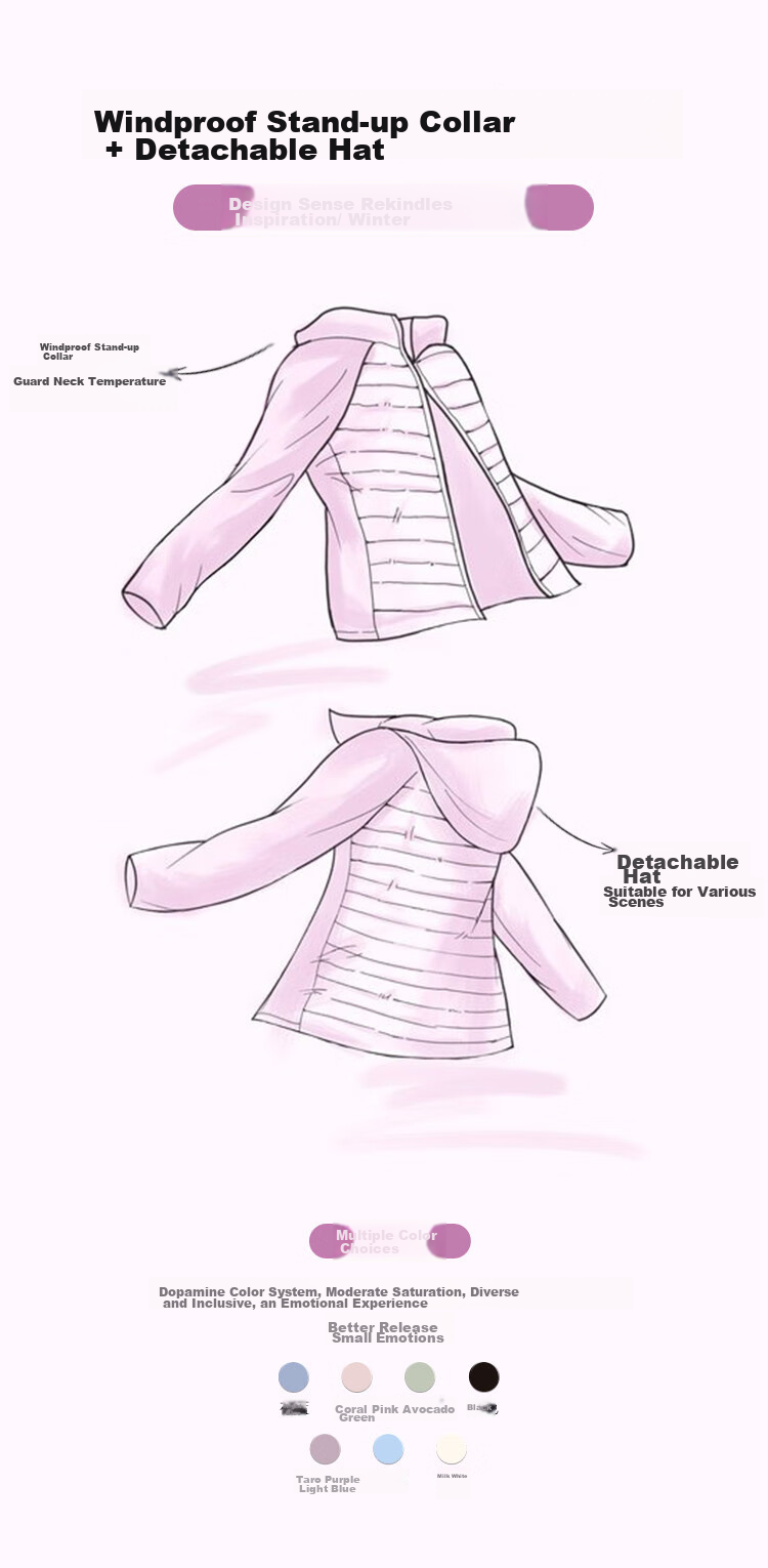 Dme [Cloud Souffle] Winter Dopamine Slim Waist 90% Duck Down Lightweight Warm Versatile Women's down Jacket 2