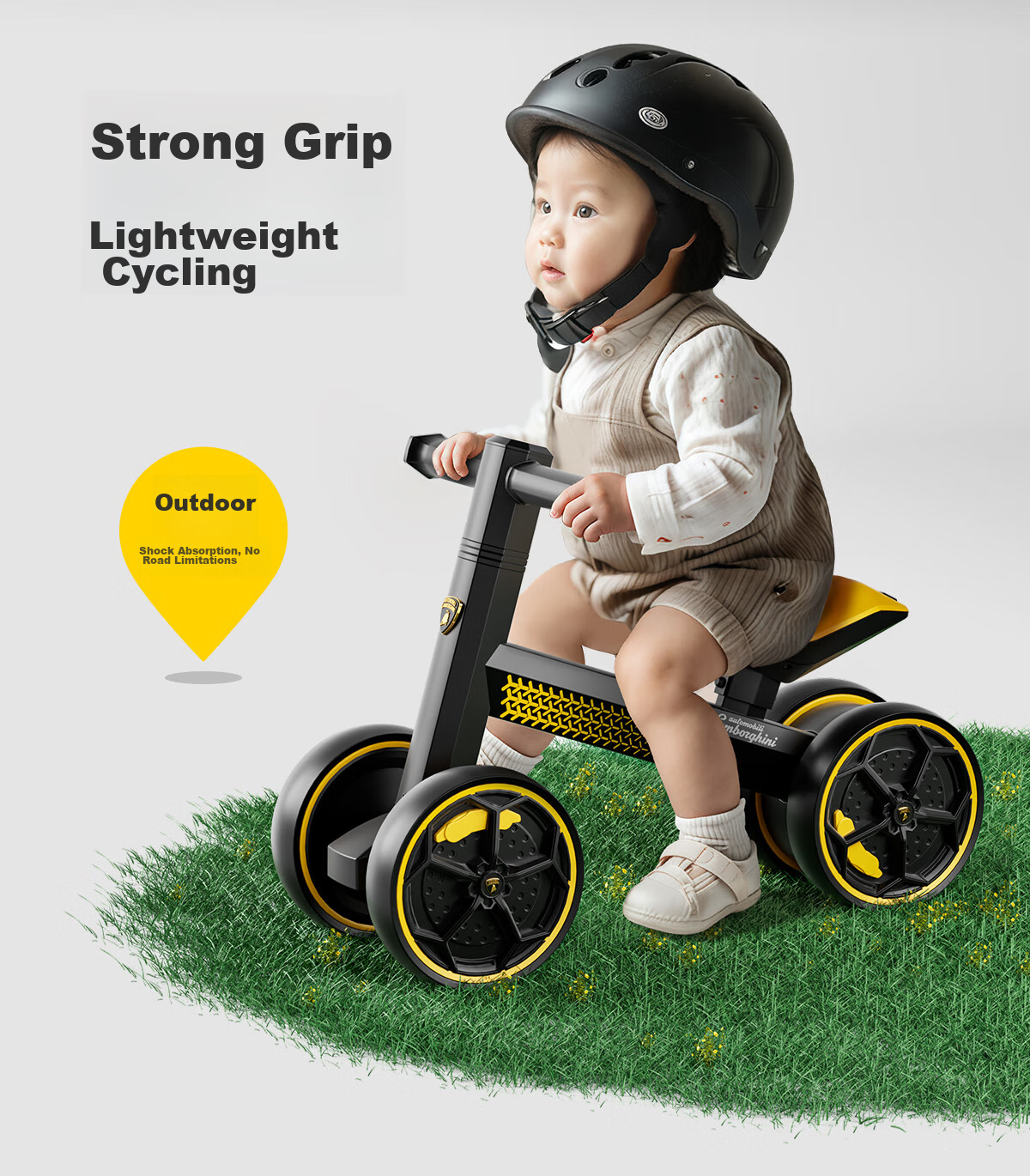 AUTOMOBILI LAMBORGHINI Children's Balance Bike for Ages 1-3, Anti-Rollover Baby Toy, National Day Birthday First Birthday Gift, Gliding Walker 22