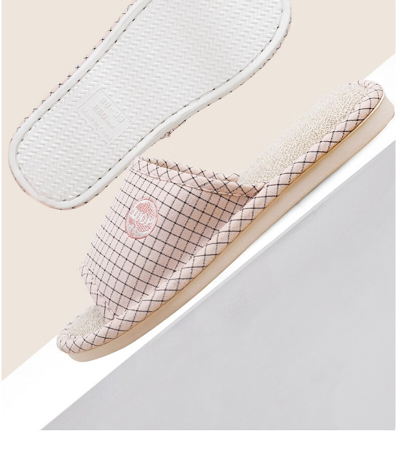 Huameijianbu Linen Slippers, Indoor Non-Slip, All-Season, Sweat-Absorbing, Breathable Cotton And Linen Slippers, HM6106, Gray, Size 42-43 13