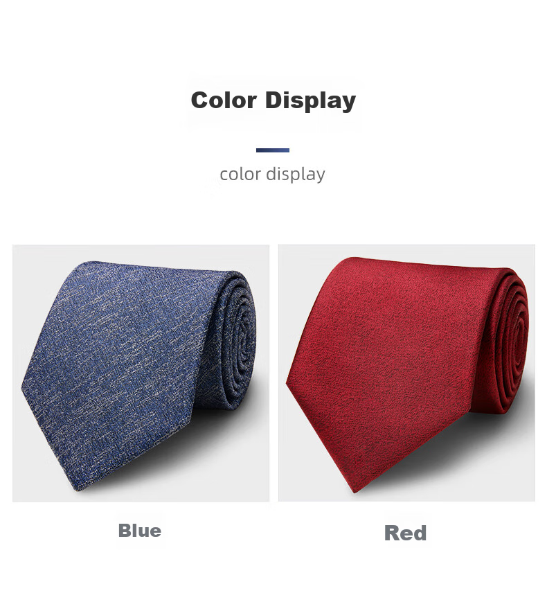 Luomeng Men's Business Formal Necktie, 8cm Hand-Tied, for Interviews, Work, Weddings, Gift Box Packaging, Red, 145*8cm 9