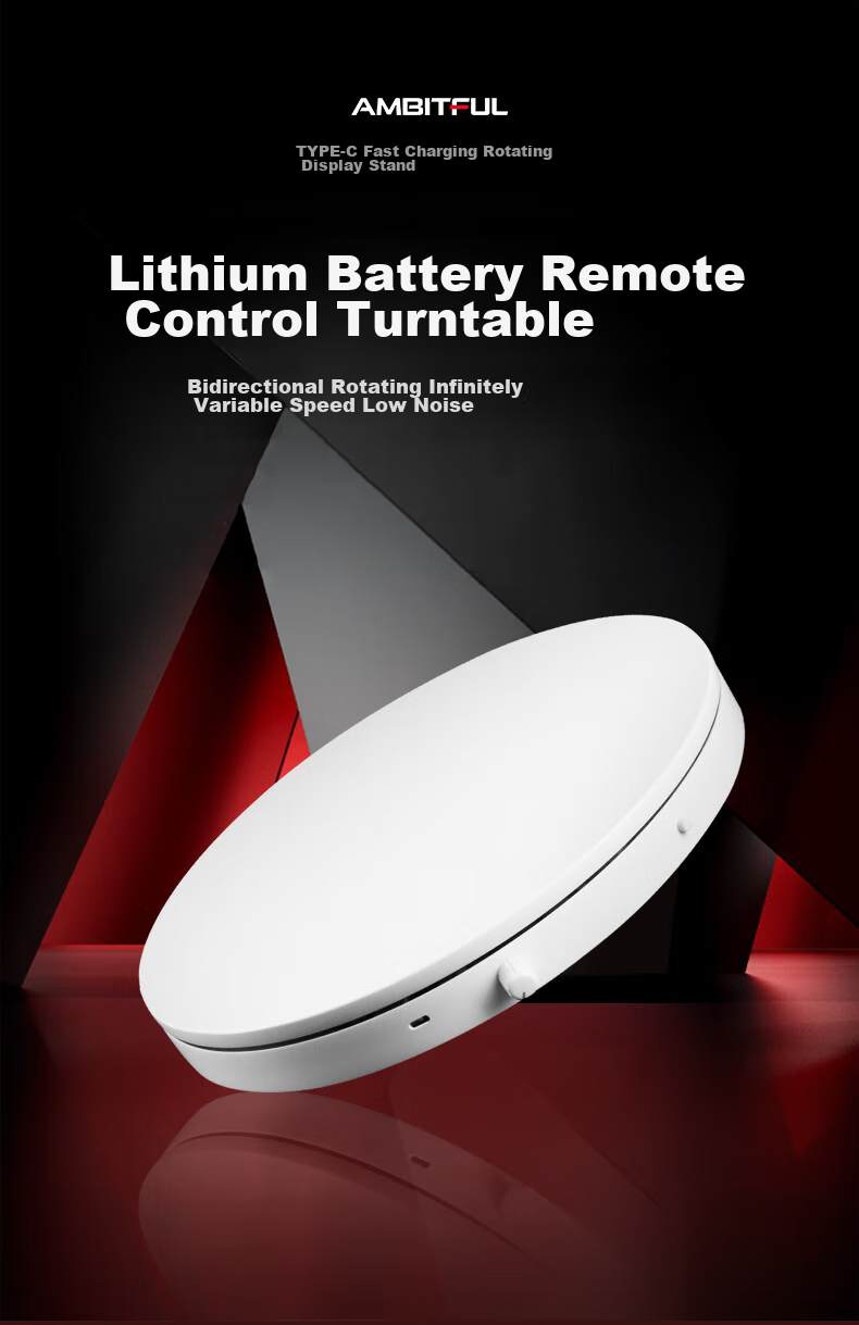 AMBITFUL Adjustable Speed Photography Shooting Electric Turntable Rotating Product Display Stand Small Jewelry Live Streaming Adjustable Speed Shooting Stand Model Automatic Photo-Taking Platform Base 1