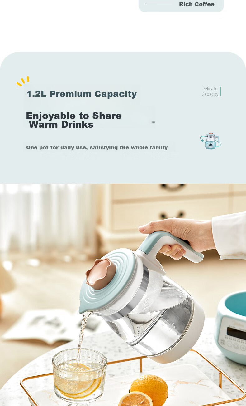 Midea Constant Temperature Kettle, Baby Formula Maker, Electric Water Boiler for Milk Preparation, Health Pot with Temperature Control, 1.3L Capacity 15