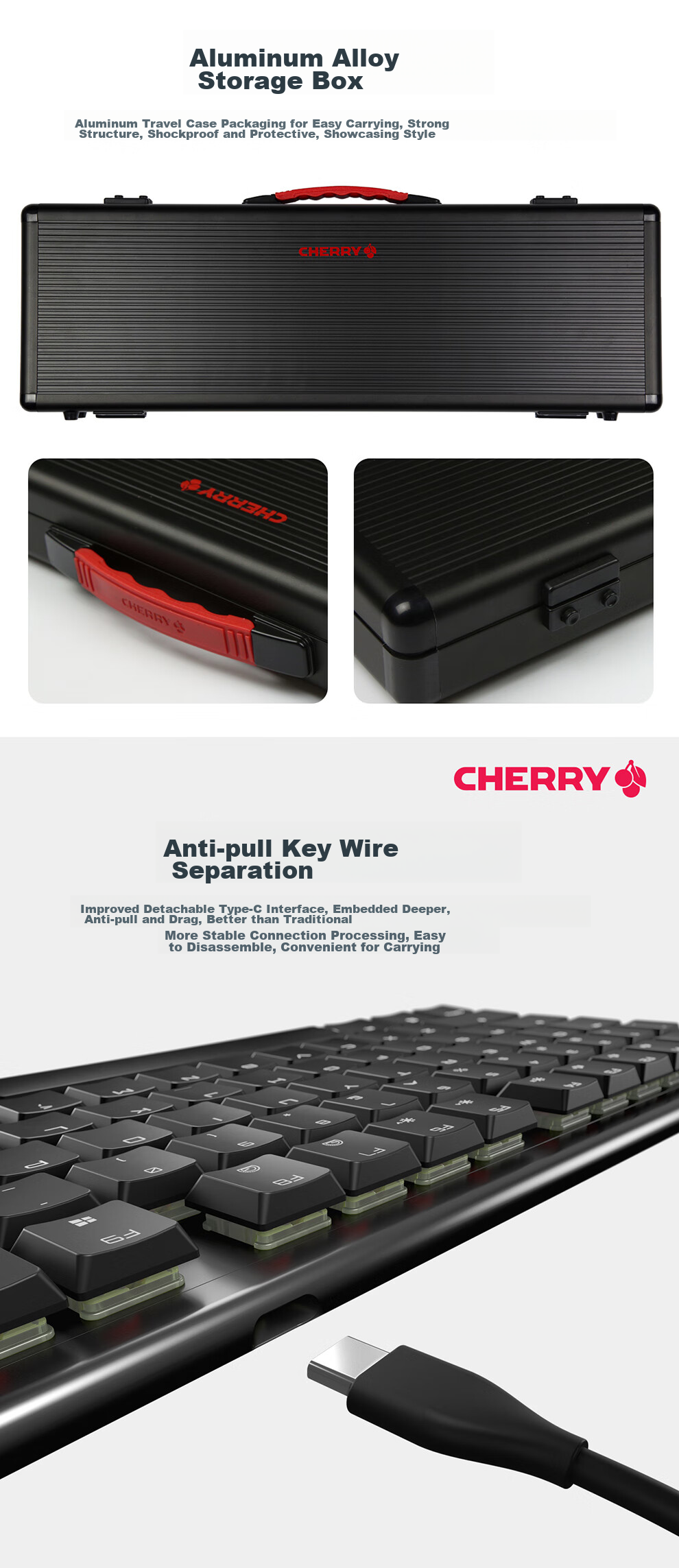 CHERRY MX10.0 Wired Keyboard, Gaming Keyboard with RGB Lighting Effects, Ultra-Thin Body, Office Keyboard, Alloy Shell, White, MX LP Switches 4