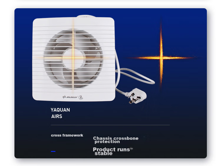JINLING Window And Wall Exhaust Fan, Kitchen And Bathroom Ventilation Fan, Low Noise Exhaust Fan, Powerful Air Extractor, 6-Inch APC15-2 12