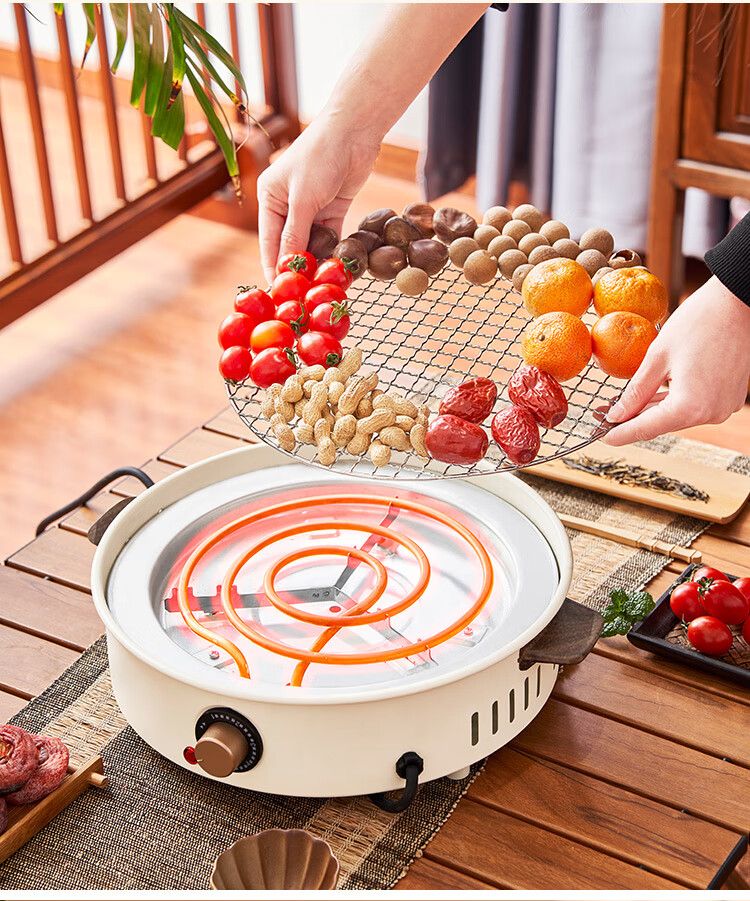 Suncojia Electric Barbecue Grill, Skewer Grill, Barbecue Rack, Meat Roasting Oven, Tea Brewing Stove, Home Electric Wok 6