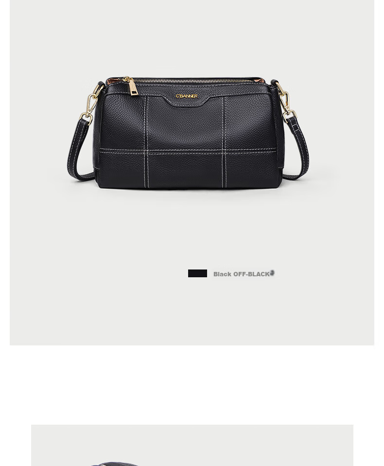 C.BANNER Top-Grain Leather Handbag, Women's Crossbody Bag, Middle-Aged Mom Underarm Bag, Brand Birthday Gift for Girlfriend on May 20 10