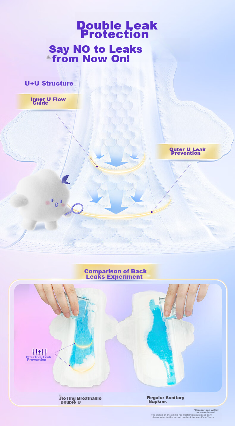 Jieting Sanitary Napkins Combination Breathable Quick-Absorbing Leak-Proof Menstrual Pads 245mm 80 Pieces Sold by JD Official Flagship Store 6
