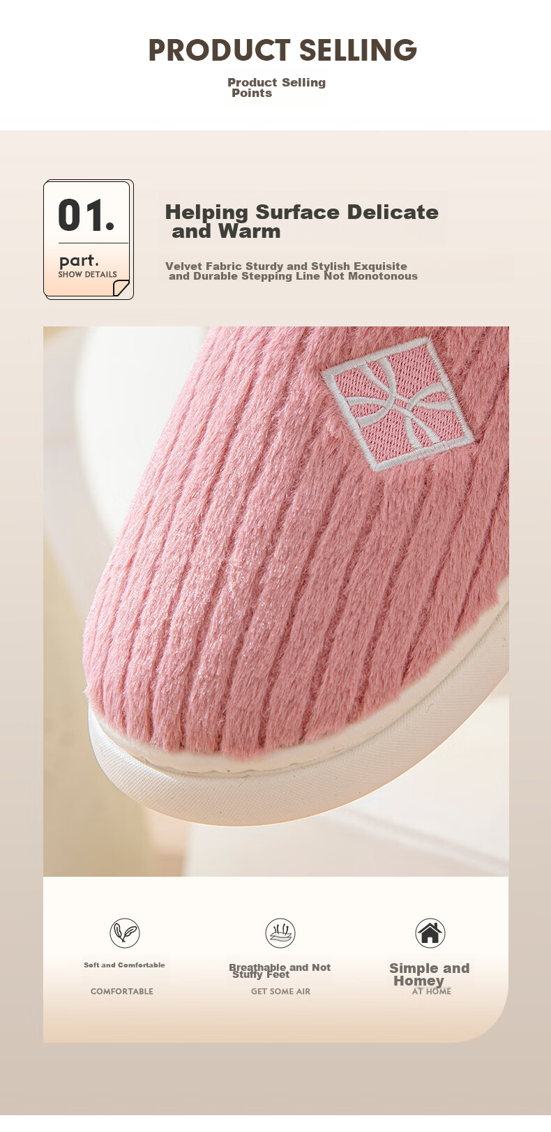 YUZHAOLIN Cotton Slippers for Men And Women, Winter Plush Warm Non-Slip Maternity Shoes, Home Cotton Shoes YR102 6