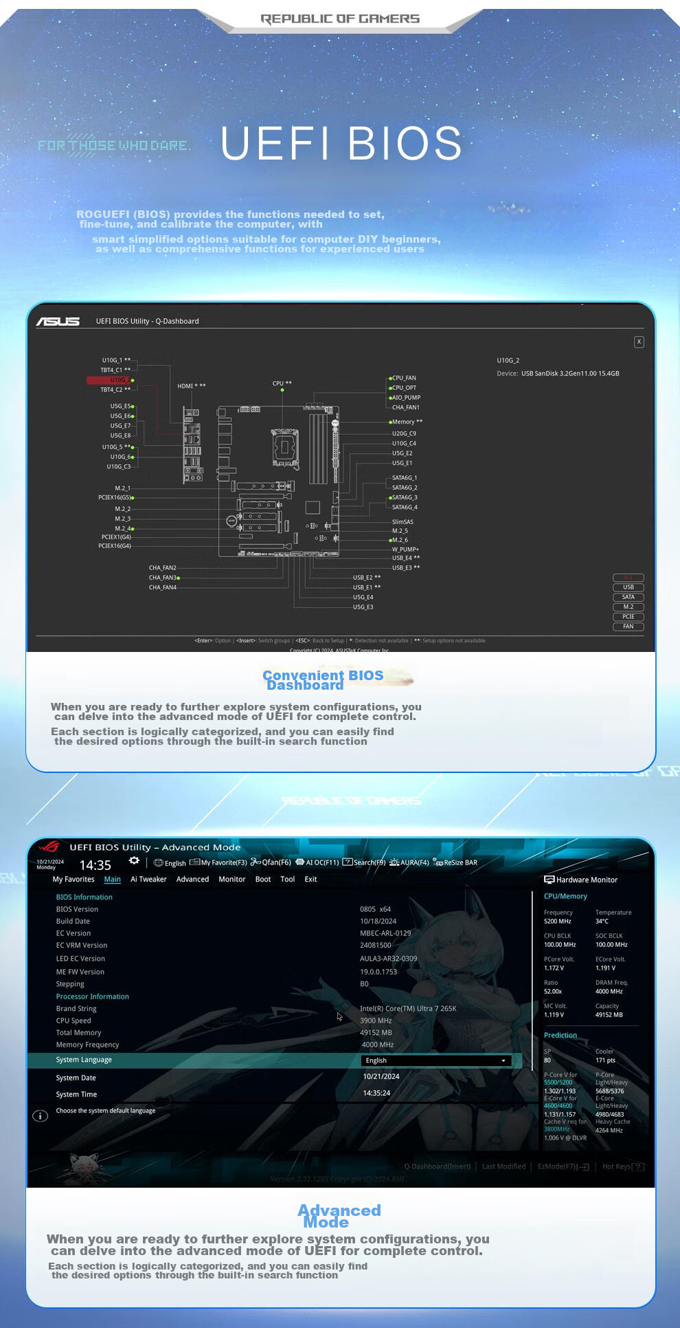 ROG STRIX Z890-A GAMING WIFI Chuixue Motherboard, Supports CPU 285K/265K/270K (Intel Z890/LGA 1851) 13