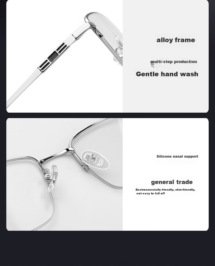 Mr.PuTian Anti-Blue Light Reading Glasses for Men And Women, Bifocal High-Definition Presbyopic Glasses for Elderly, Silver Color, 300 Degrees (65-69 Years Old) 4