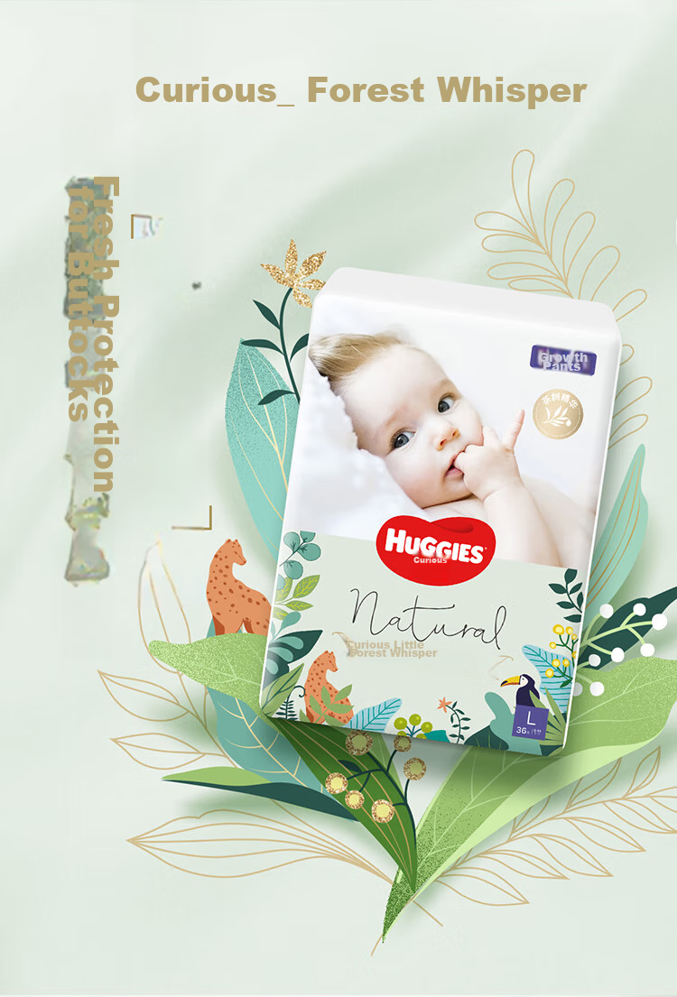 Huggies Forest Whisper Pull-Up Pants L36 (9-14kg), Diapers [Tea Tree Extract] 3