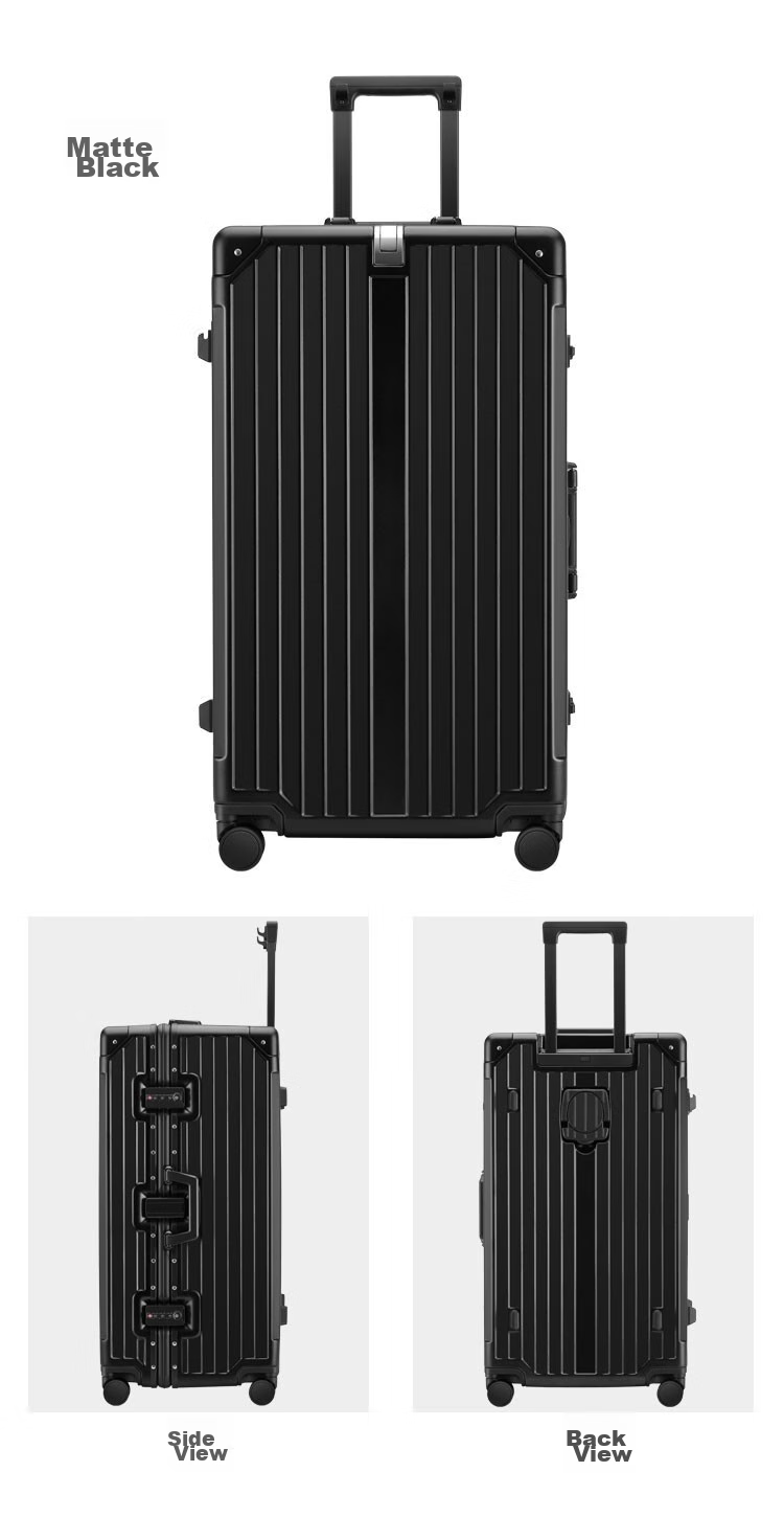 Dream Traveler Large Capacity Suitcase with Aluminum Frame, Trolley Wheels, And 360° Rotation, Travel Luggage for Men And Women, 20-Inch Matte Black 18