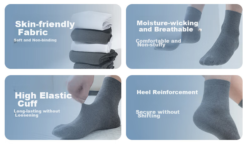 Briars 10A Disposable Socks for Women, Summer Thin Daily-Use Socks, Sweat-Absorbing Breathable Sports Socks, Mid-Calf Women's Socks, 20 Pairs 2