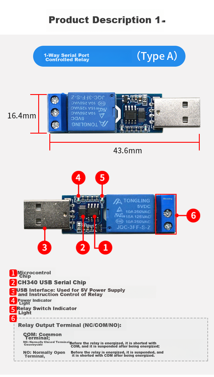 Diushitou 2-Channel USB Relay, Industrial Grade, Optical Coupling Protection, Supports TTL Serial Control, Includes Data Cable And Dupont Wire, Convenient for Testing And Control, DSTUR-T20 2