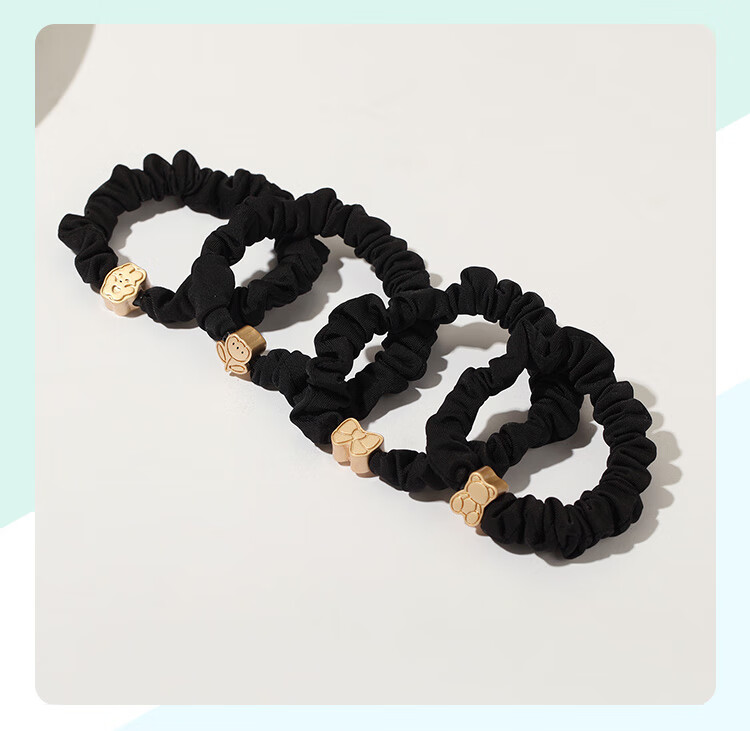 CHIMERA 4 Ponytail Hair Ties, Simple Glazed Heart-Shaped Hair Bands, Hair Ties for Women, Mid-Autumn Festival Gift 25