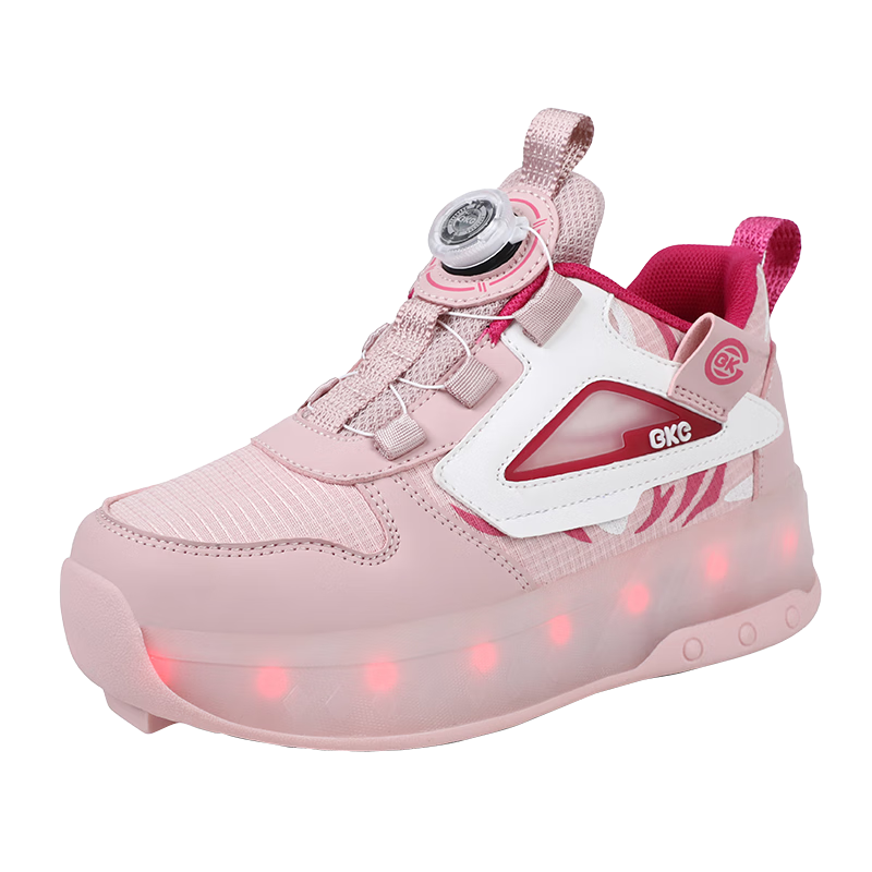 BKG Sneakers for Boys And Girls, Detachable Children's Sports Skateboard Shoes ZYQ24311-B10 Pink Size 38