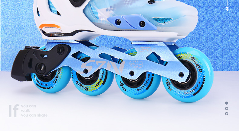Micro Migu Roller Skates for Children, Boys And Girls, Hard Shell Flat Flower M-Cro Straight Row Inline Skates S6N Pink Set Size L 3