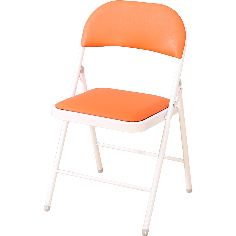 XINGKAI Folding Chair, Office Chair, Conference Chair, Computer Chair with Backrest, Study Chair XK1022, Orange Leather