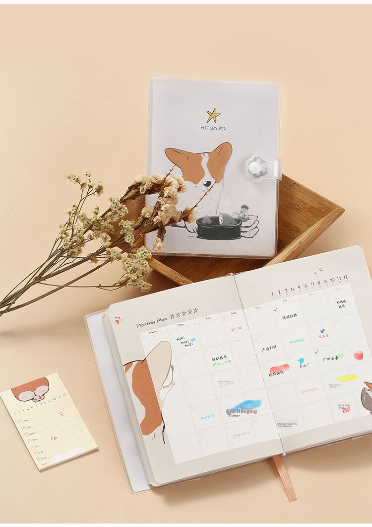 COMIX B6/114 Sheets Student Planner Notebook, Multifunctional Stationery, Pocket Notepad, Diary, Schedule Book, Mitan'er Series, with C4926 11