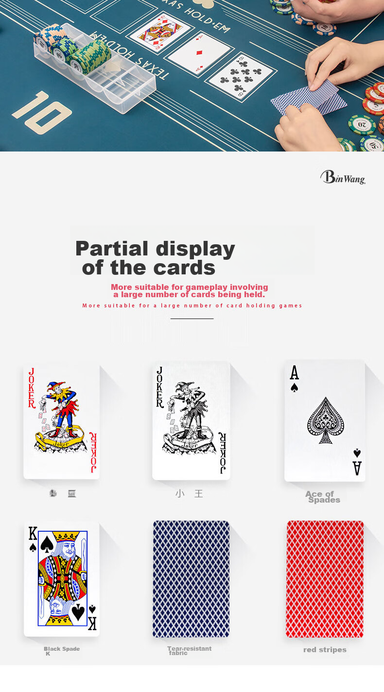 Binwang Playing Cards Wholesale, High-Quality, Economical, Durable Entertainment Poker Cards, Party Games, 8003 [Pack of 10 Decks] 9