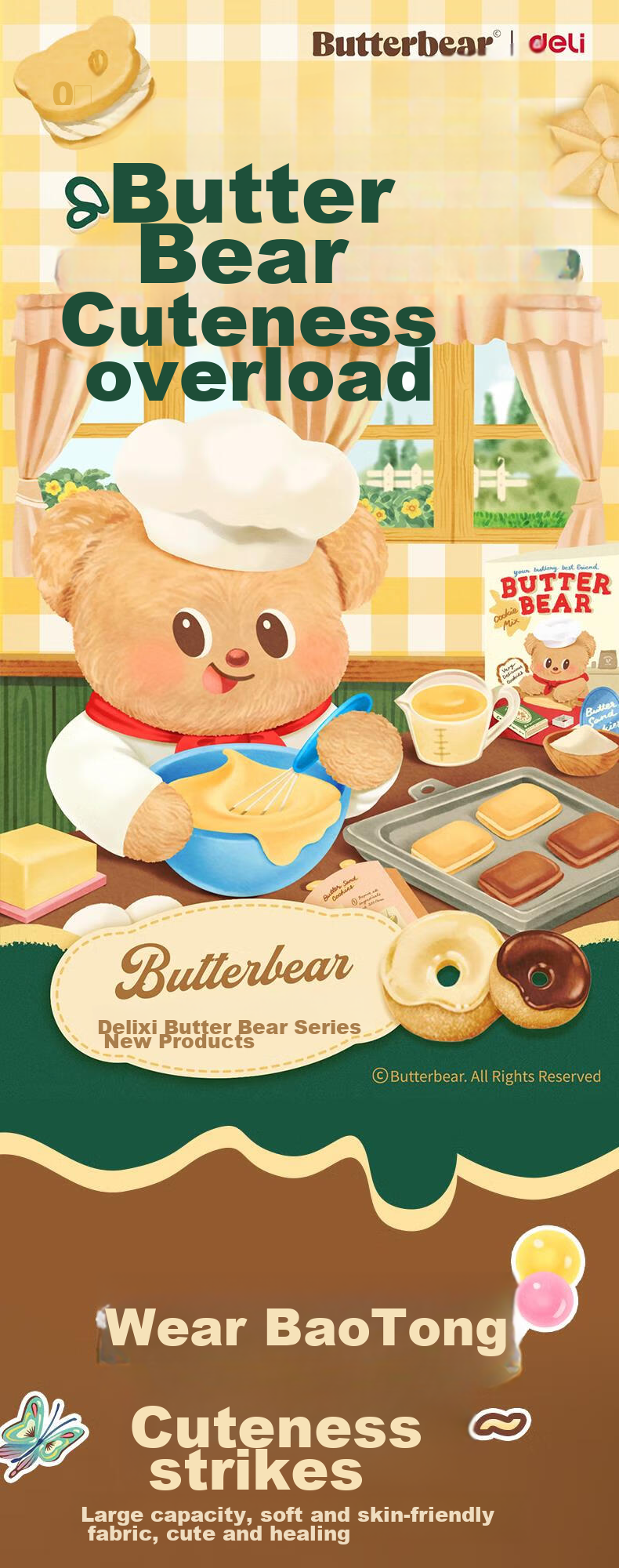 Deli Crossbody Bag, Butter Bear Design, Cute And Versatile Travel Bag HY702, Gift for Boys And Girls, Back-To Stationery Gift 1