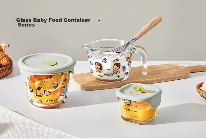LOCK&LOCK Baby Food Cup, Breakfast Cup, Baby Measuring Cup with Scale, Heatable Milk Cup, High-Temperature Resistant Glass Steamed Egg Bowl 13