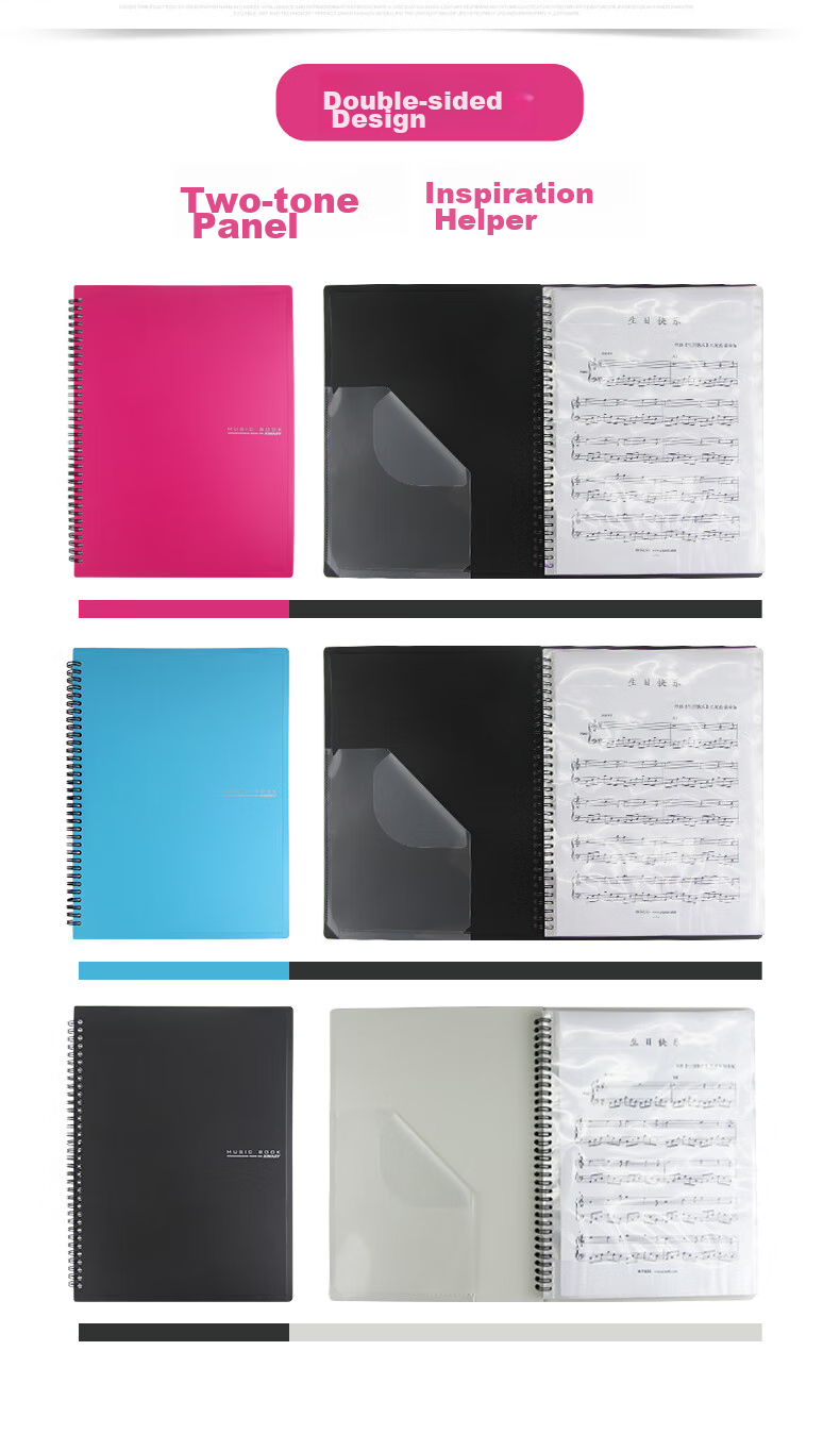 Jindeli Music Folder, Piano Sheet Music Folder, Editable Score Folder, A4 File Folder, Guitar Sheet Music Folder, Black, 1 Pack CF230 17