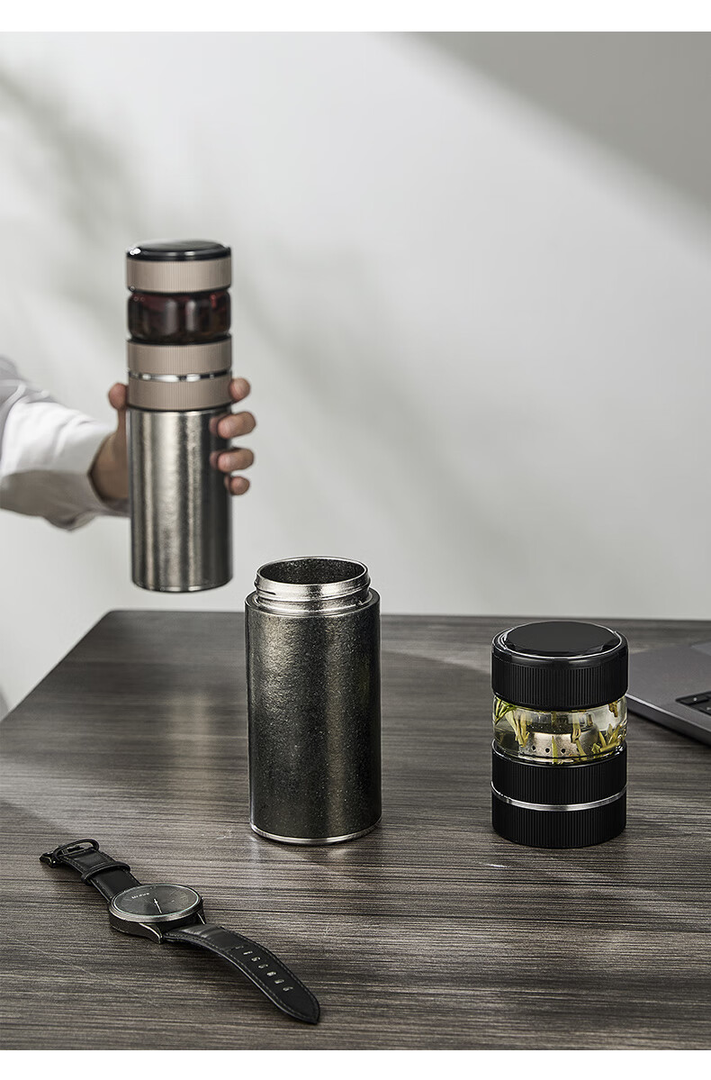 IMOGY Pure Titanium Insulated Mug Business Office High-End Women's Day Gift Large Capacity Portable Tea Separation Brewing Cup 17