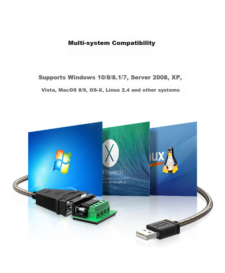 DTECH USB to RS485 Serial Cable, 9-Pin Adapter for COM Port, Debugging Cable for Laptops to Connect Attendance Machines, Barcode Scanners, And Tax Control Devices, 0.5 Meter IOT5072 6