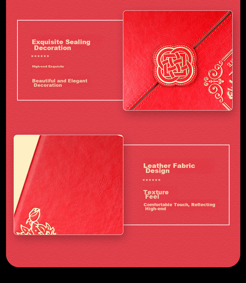 Befon A4 High-Quality Honor Appointment Letter Cover, Tri-Fold Pages, Leather Surface, Vertical Style, Appointment Certificate, Employment Certificate, Includes 2 Printed Inner Pages, Single Book Pack, Red, 0344 5