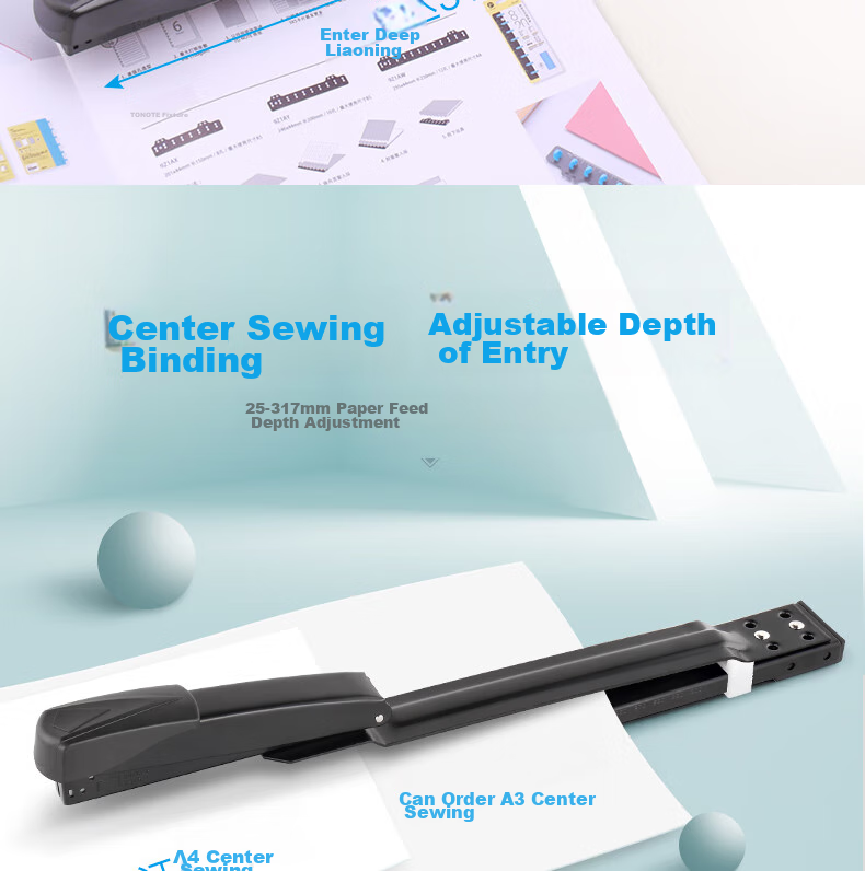 KW-Trio Heavy-Duty A3 Stapler, Office Stapling Machine, Saddle Stapler for Thick Documents, 50 Pages Capacity 6