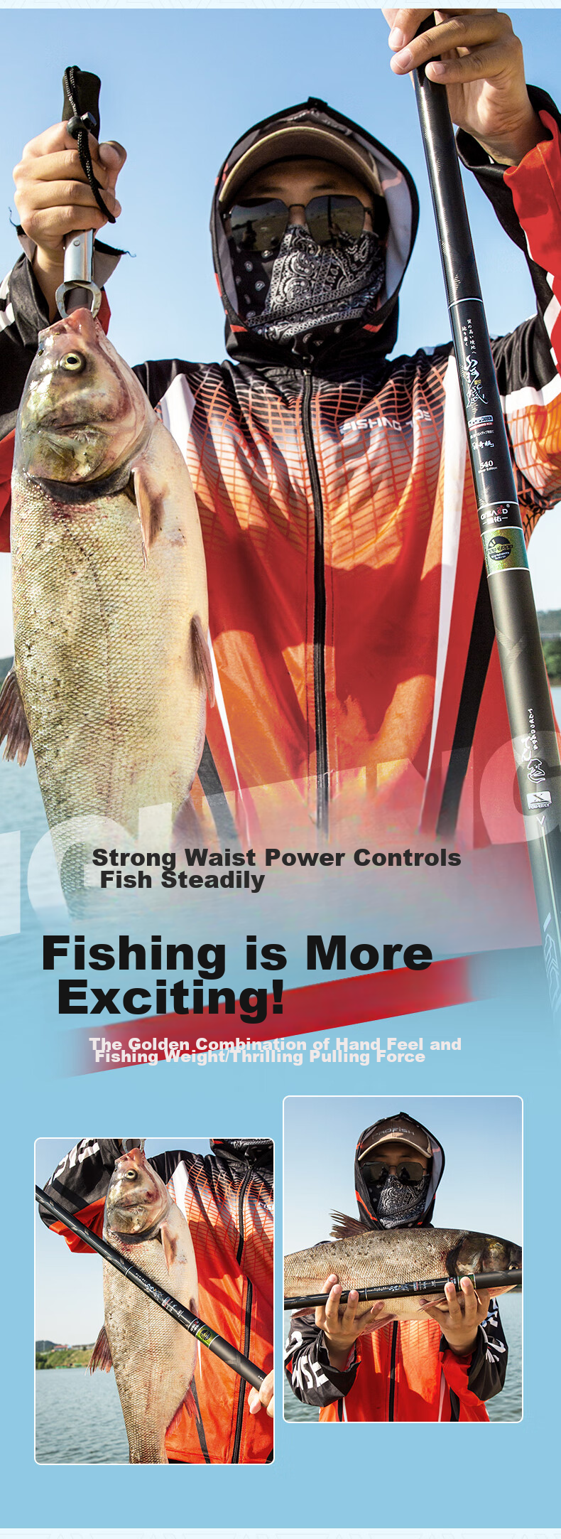 Grsaed Shanhefu 7.2-Meter Fishing Rod, Handheld Rod, 28-Section Composite Rod, Carbon Fiber Ultra-Light Ultra-Hard Pole for Carp And Crucian Carp Fishing 14