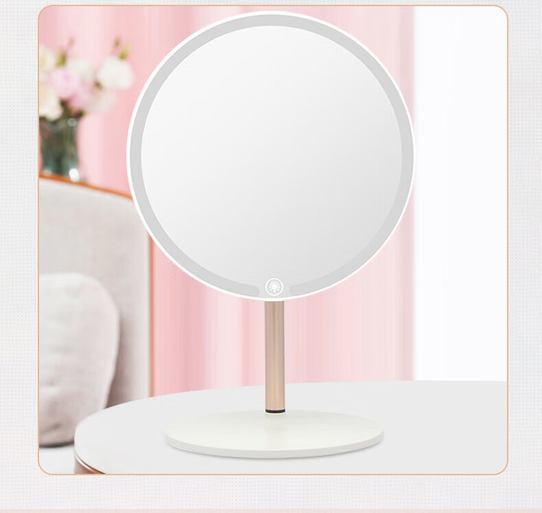 Meebordi Mirror Makeup Mirror with Light, LED High-Definition Beauty Metal Round Mirror Dressing Mirror, Three-Color Fill Light, Desktop Dormitory Extremely Beautiful Beauty Instrument, Cute Graduation Gift for Teachers 14