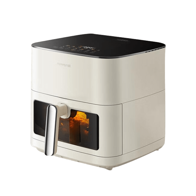 Joyoung Air Fryer, Home Use, Dual Heating Sources, Internal And External Full Metal Design, 8L Large Capacity, Visible Window, 4 Adjustable Wind Speeds, Steam And Bake All-In No-Flip V588