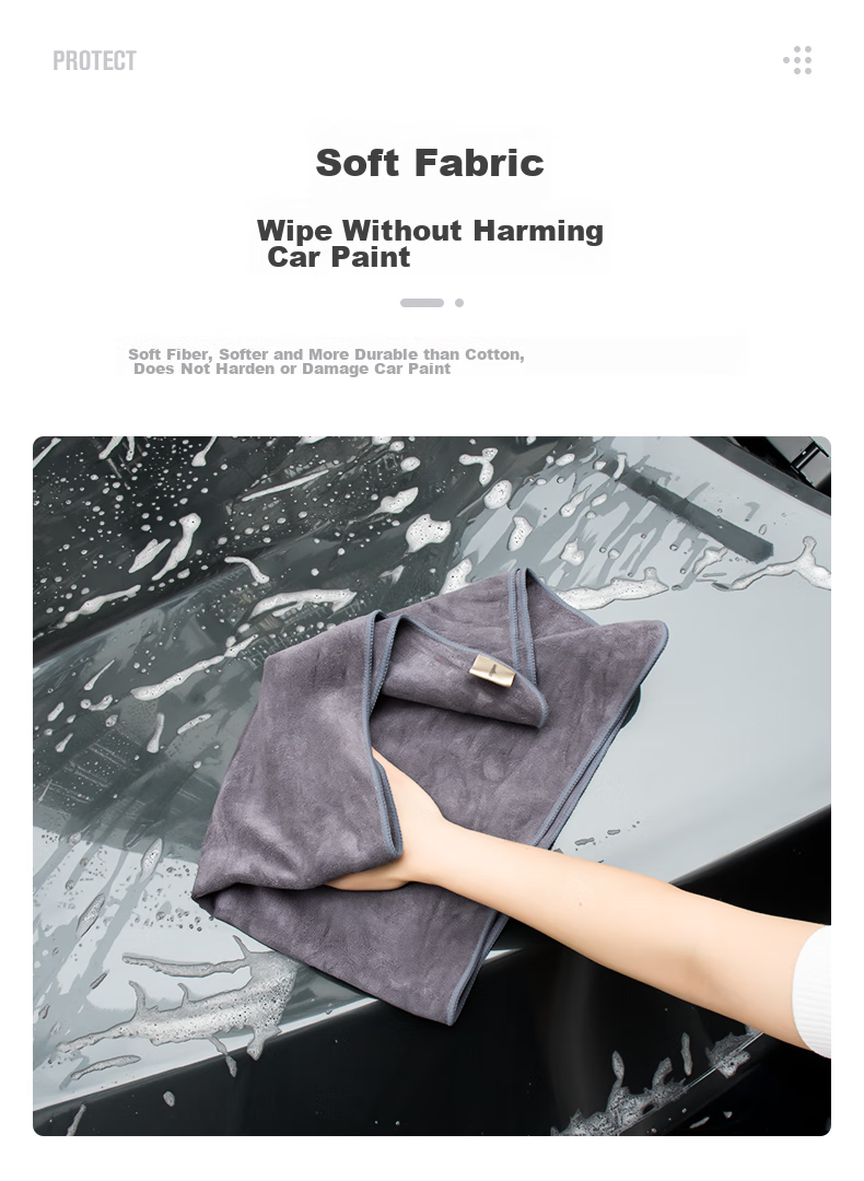 Goodyear Car Wash Towel, Double-Sided High-Density Short Plush, Lint-Free, Absorbent, Thickened, Pack of 2, GY-5054 4