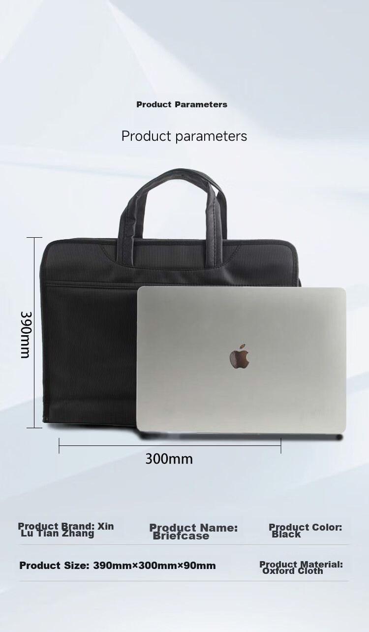 TANGO Thickened 3D Office Handbag, Conference Briefcase, Document Bag, Laptop Briefcase, Business Zipper Bag LH6605 Black 3C Digital Full Mesh Low Price 7