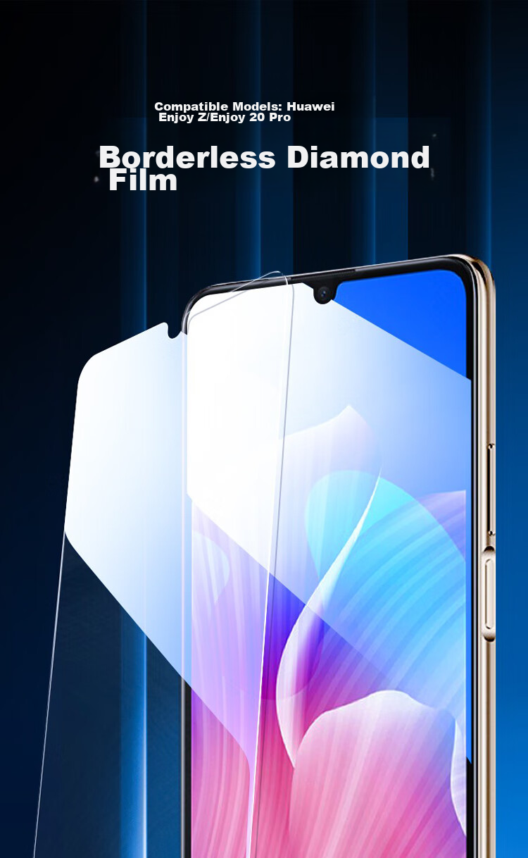 ESCASE Huawei Enjoy 20 Pro/Z Tempered Glass Screen Protector, Huawei 5G Non-Full Coverage Phone Protective Film, No White Edge, Non-Aqueous Coating, Shockproof [High Definition] 1