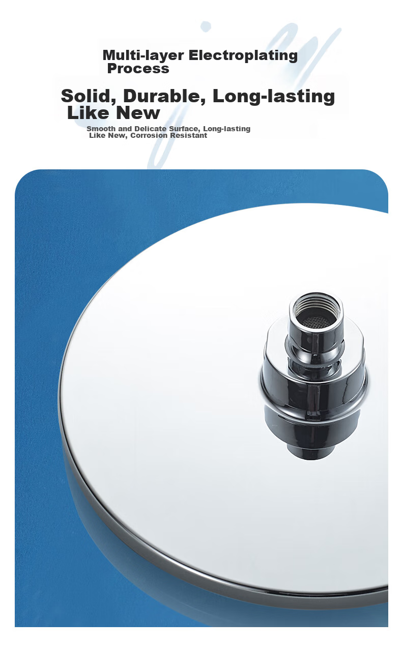 BSITN Top Spray Shower Head, Top Spray Air Pressure Booster Round Shower Head Universal Accessory B0430 6