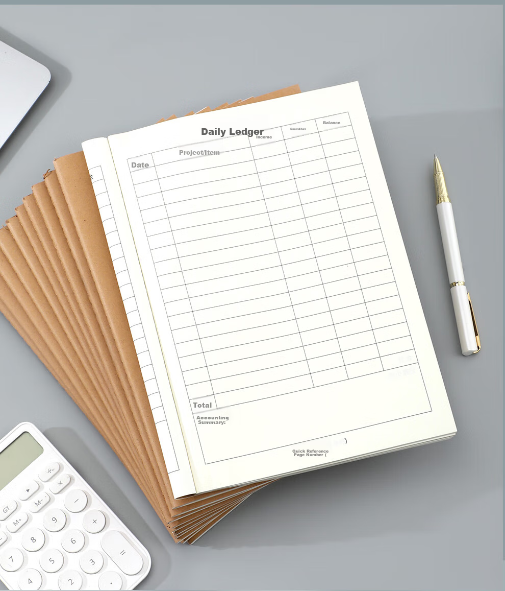 Jiaranheng 5-Pack B5 Kraft Paper Daily Accounting Book, Sales Report, Daily Cash Flow Journal, Expense And Income Ledger, Company Financial Accounting Cash Flow Management Book 11