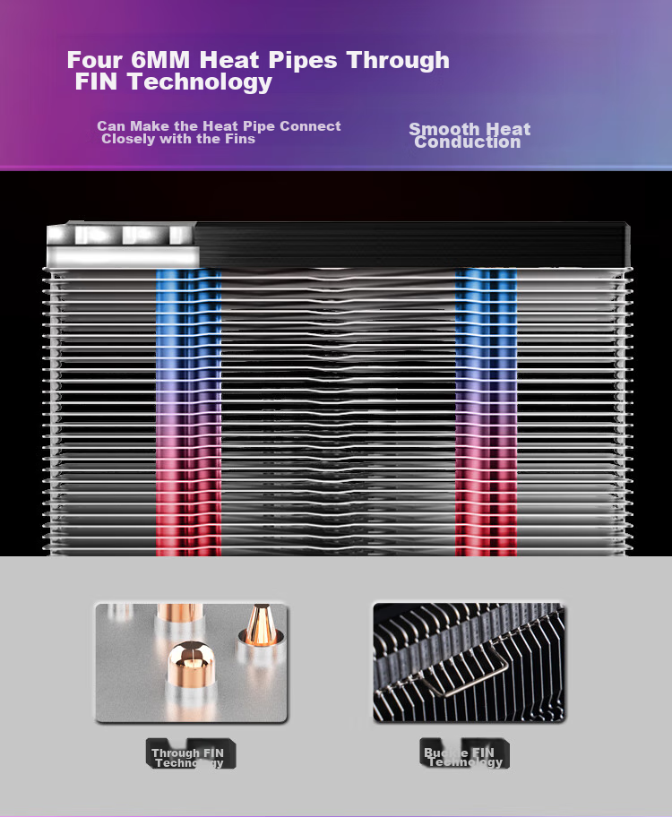JONSBO CR-1400 Tower CPU Cooler (Motherboard 5V ARGB Sync/4 Heat Pipes/PWM Fan/Multi-Platform/Thermal Paste Included) 9