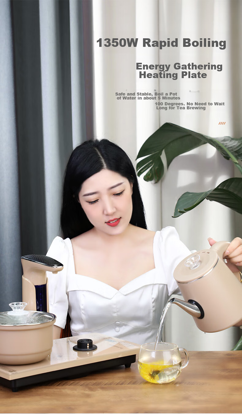 CHIGO Automatic Water-Refilling Electric Kettle, Tea Table All-In Water Boiler, Tea Table Electric Tea Tray Brewing Pot, Tea Maker, Specialized Electric Tea Stove Set JBL-S8250 8