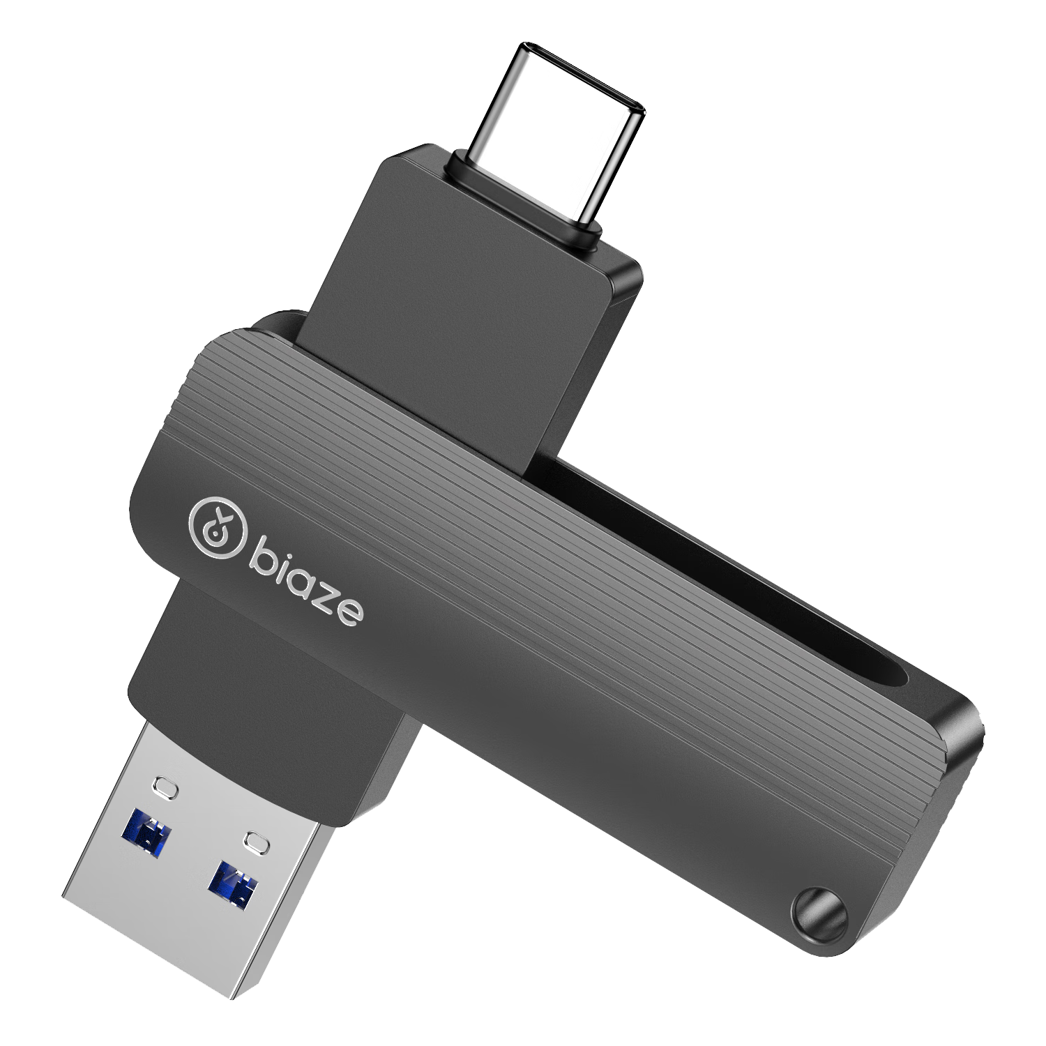 BIAZE 128GB Type-C USB3.2 Flash Drive, Gray, Read Speed 150MB/s, Dual Interface for Phone And Computer, Business USB Drive for Office, UP-05