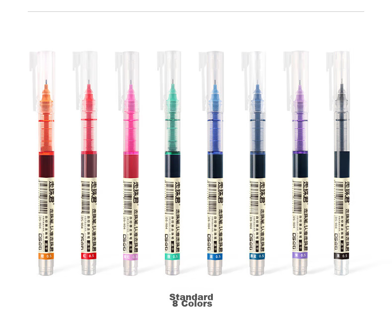 Dianshi Colorful Rollerball Pen, 0.5mm Full Needle Tube, Student Signature Pen, Ink Pen, Ballpoint Pen, 904 Ballpoint, Vintage Color, Multiple Colors, Quick-Drying, 5 Pens Per Box 17