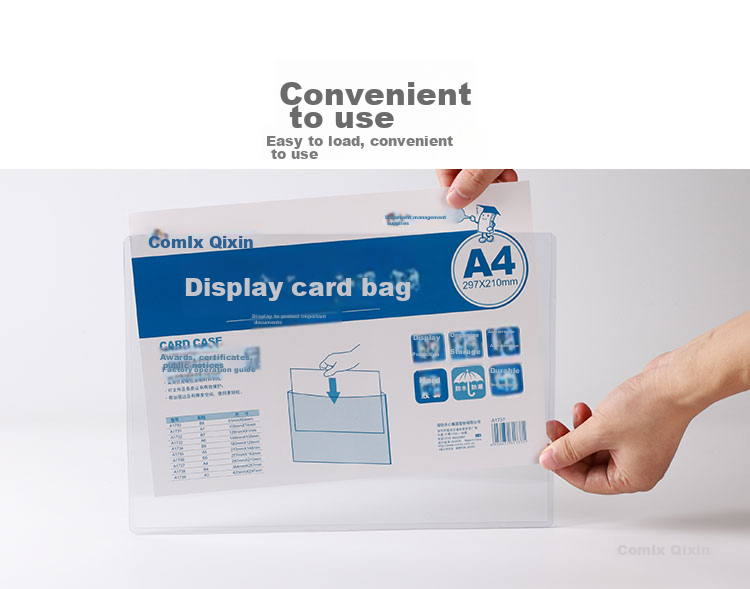 COMIX Easy-To Card Holder A3 Transparent Hard Case Business License Original Protection Sleeve A1739 6