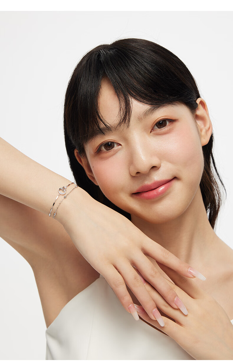 Kadiluo Geometric Double-Ring 925 Silver Bracelet, Women's Jewelry, Luxurious And Elegant Birthday Gift for Girlfriend 3