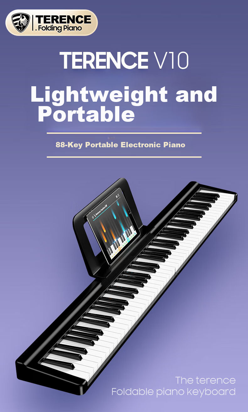 Terence Roll-Up Piano, 88 Keys, Foldable Electronic Piano, Portable, for Adults And Children, Performance Keyboard 5